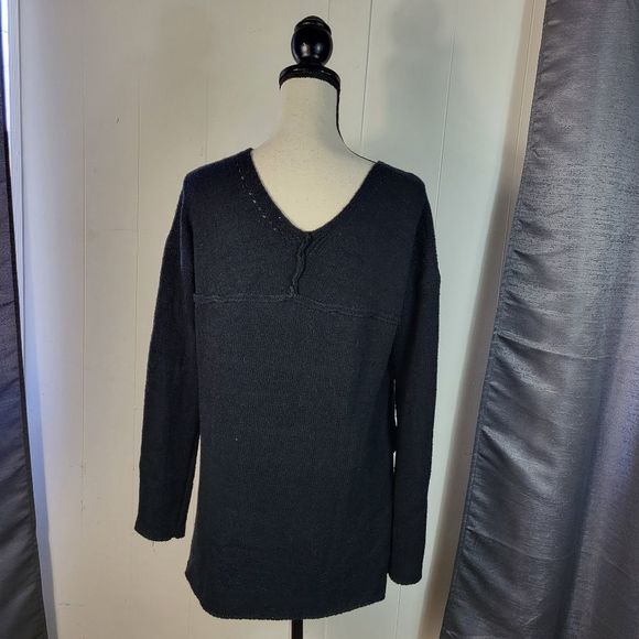 ASTR THE LABEL Black Knit Lace Up Tunic Style Sweater Size Medium - Picture 4 of 4